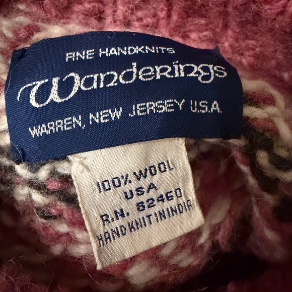 Vintage 100/% wool fairisle pink sweater - Picture 4 of 4